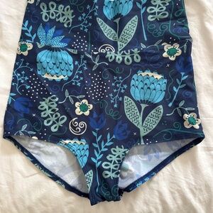 Gudrunsjoden Womens Swimsuit Bottom-Worn Once, Beautiful print of Blues and Aqua